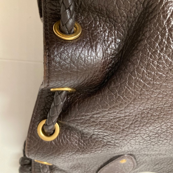 Michael Kors Woodside Braid Handle Tote Brown Pebbled Leather With Dustbag - Picture 3 of 16